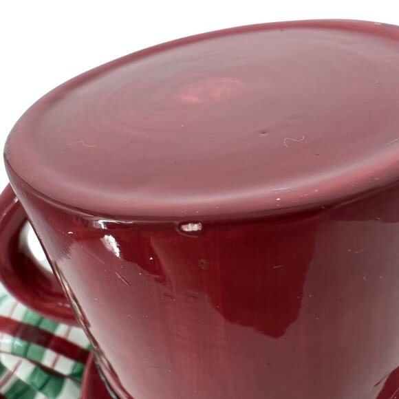 Fitz And Floyd Snack Therapy Snowman Teapot Cup Set Vintage Red Black with Box - Picture 6 of 14